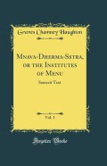 The Institutes of Manu Vol 1